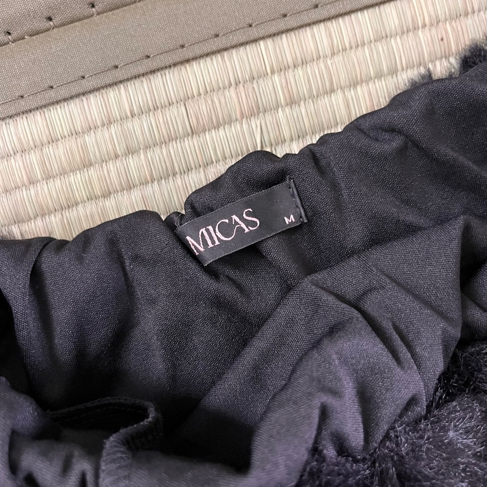 Micas Black Fur-Trimmed Jacket